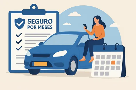 Ilustración de seguro por meses para coche con matrícula extranjera