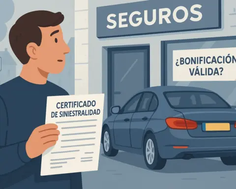 Un hombre va con el certificado de sinestrialidad en la mano a presentarlo a la compañía de seguros para asegurar su coche de matrícula extranjera.