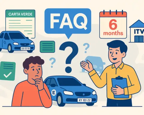 Dos hombres se plantean muchas cuestiones sobre los seguros para coches con matrícula extranjera