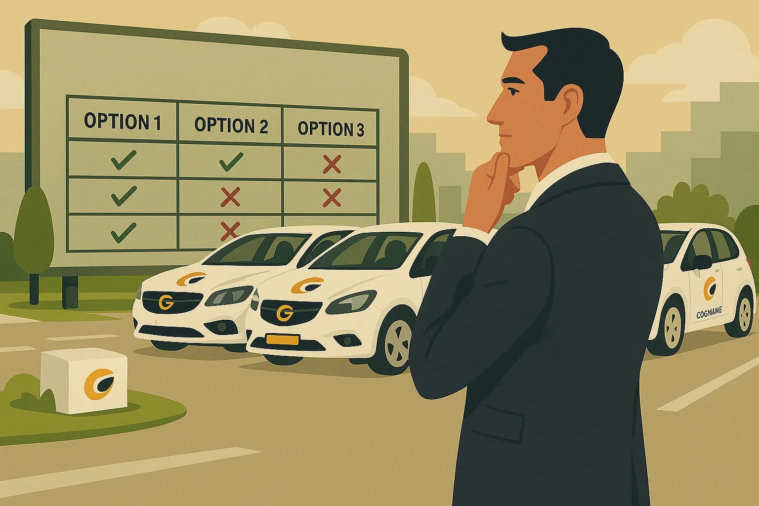 Un empresario evalúa qué seguro es mejor para su flota de coches de empresa con matrícula extranjera.