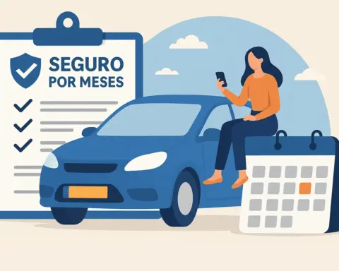 Ilustración de seguro por meses para coche con matrícula extranjera